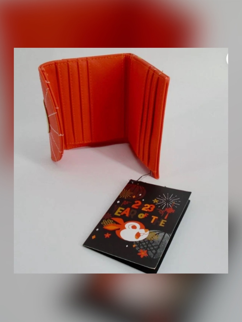 Loungefly Red Rabbit Coin Wallet with Gold Accent - Picture 4 of 4